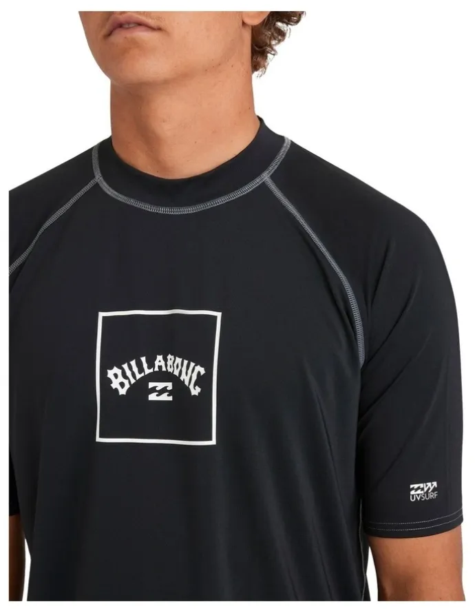 Billabong Boxed Arch Rash Vest in Black