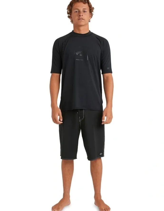 Billabong Boxed Arch Rash Vest in Stealth
