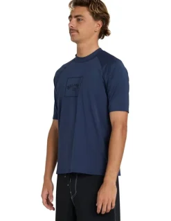 Billabong Boxed Arch Short Sleeve Rash Vest Dusty in Navy