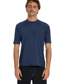 Billabong Boxed Arch Short Sleeve Rash Vest Dusty in Navy