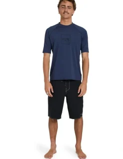 Billabong Boxed Arch Short Sleeve Rash Vest Dusty in Navy