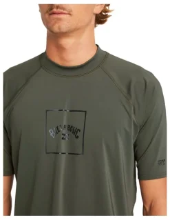 Billabong Boxed Arch Short Sleeve Rash Vest in Green