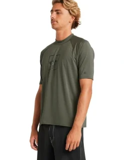 Billabong Boxed Arch Short Sleeve Rash Vest in Green