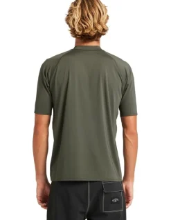Billabong Boxed Arch Short Sleeve Rash Vest in Green