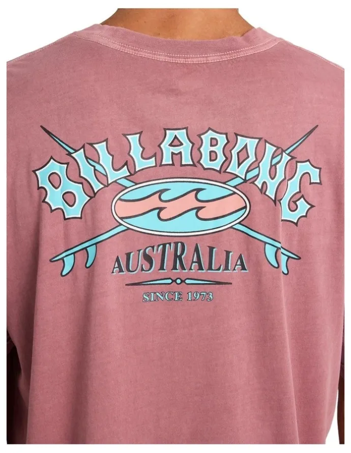 Billabong Heritage Arch Premium T-Shirt in Red Dahlia