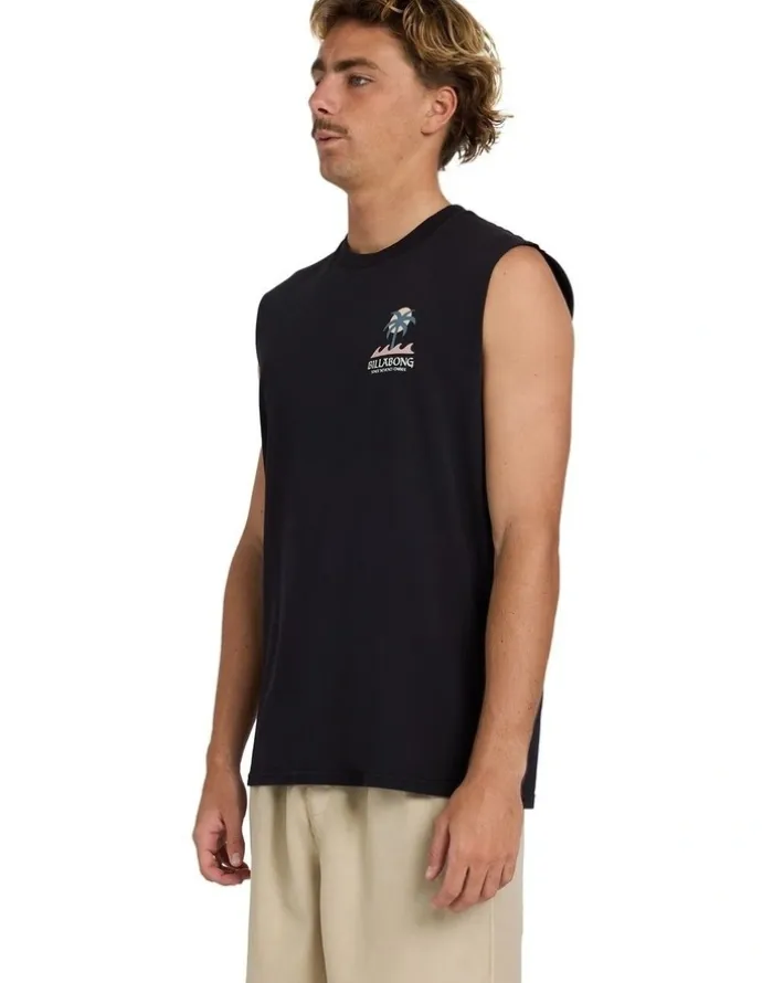 Billabong Portal Muscle Top Washed in Black