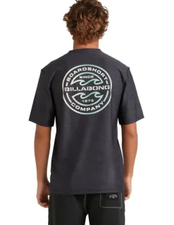 Billabong Rotor Shoreline Rash Vest in Black Heather