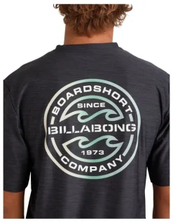 Billabong Rotor Shoreline Rash Vest in Black Heather