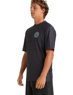 Billabong Rotor Shoreline Rash Vest in Black Heather