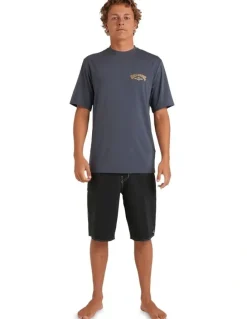 Billabong Rotor Shorline Rash Vest in Black Heather