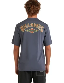 Billabong Rotor Shorline Rash Vest in Black Heather