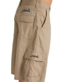 Billabong Script Cargo Shorts in Khaki