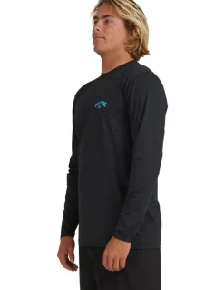 Billabong Shoreline Rash Vest in Black Heather