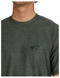 Billabong Shoreline Short Sleeve Rash Vest In Military Heather
