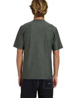 Billabong Shoreline Short Sleeve Rash Vest In Military Heather