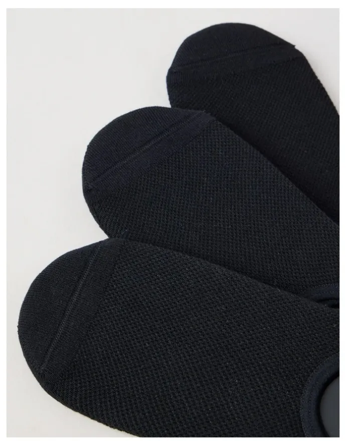 Blaq 3 Pack Australian Cotton No Show Socks in Black