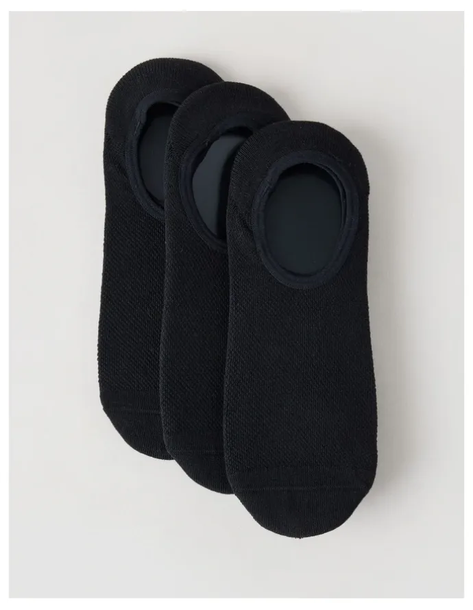 Blaq 3 Pack Australian Cotton No Show Socks in Black