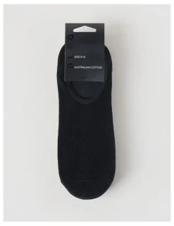 Blaq 3 Pack Australian Cotton No Show Socks in Black