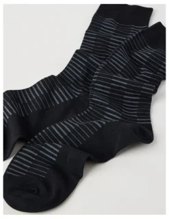 Blaq Australian Cotton Grid Socks in Black & Charcoal