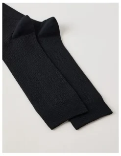 Blaq Australian Cotton Waffle Socks in Black