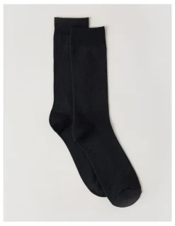 Blaq Australian Cotton Waffle Socks in Black