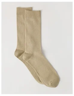 Blaq Australian Cotton Waffle Socks in Soft Sand