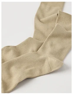 Blaq Australian Cotton Waffle Socks in Soft Sand