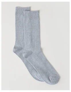 Blaq Australian Cotton Waffle Socks in Mid Grey Marle