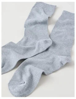 Blaq Australian Cotton Waffle Socks in Mid Grey Marle