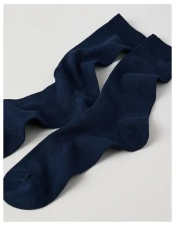 Blaq Australian Cotton Waffle Socks in Navy