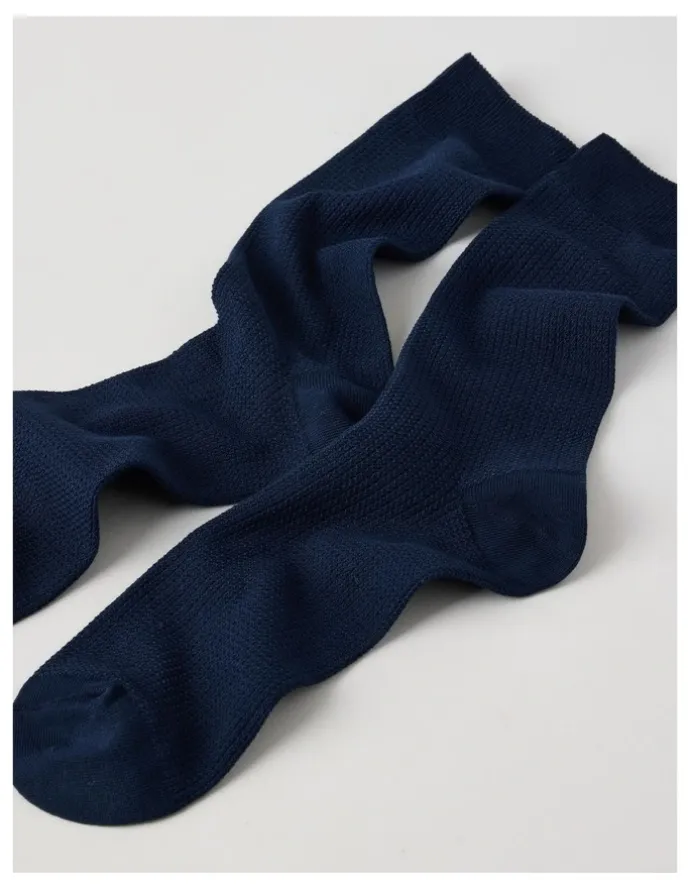 Blaq Australian Cotton Waffle Socks in Navy