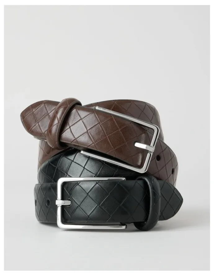 Blaq Centre Bar Belt in Brown