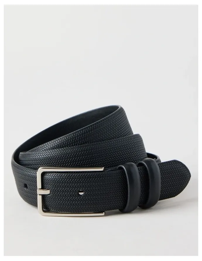 Blaq Dress Belt Black Texture Belt Black