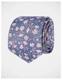 Blaq Floral Poly Tie in Pink