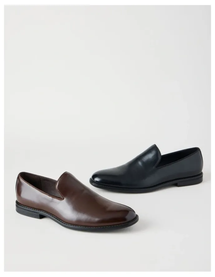 Blaq Mason Dress Loafers in Dark Brown