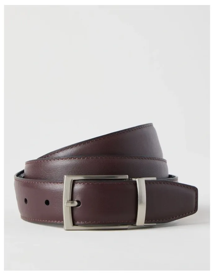 Blaq Patent Revesible Belt Belt Black/Deep Cherry
