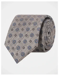 Blaq Pattern Tie in Dark Beige
