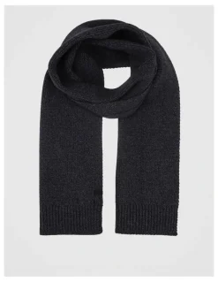 Blaq Rib Knit Scarf Two Tone Winter Accessory Navy/Charcoal