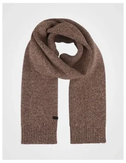 Blaq Rib Knit Scarf Two Tone Winter Accessory Grey/Camel