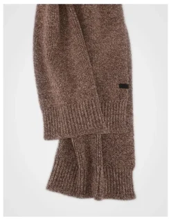 Blaq Rib Knit Scarf Two Tone Winter Accessory Grey/Camel