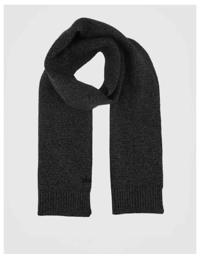 Blaq Rib Knit Scarf Two Tone Winter Accessory Black/Grey