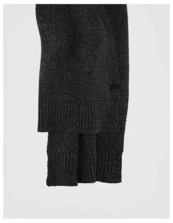 Blaq Rib Knit Scarf Two Tone Winter Accessory Black/Grey