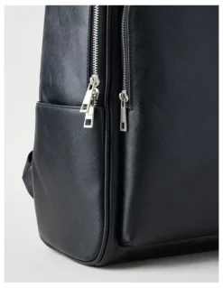 Blaq Saffiano Backpack Bag in Black