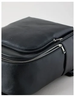 Blaq Saffiano Backpack Bag in Black
