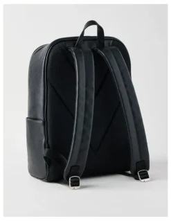 Blaq Saffiano Backpack Bag in Black
