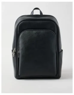 Blaq Saffiano Backpack Bag in Black