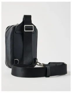 Blaq Saffiano Crossbody Bag in Black