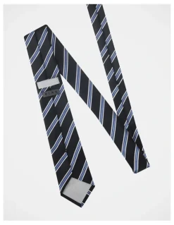 Blaq Stripe Tie in Navy/White