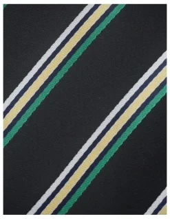 Blaq Stripe Tie in Navy/Yellow
