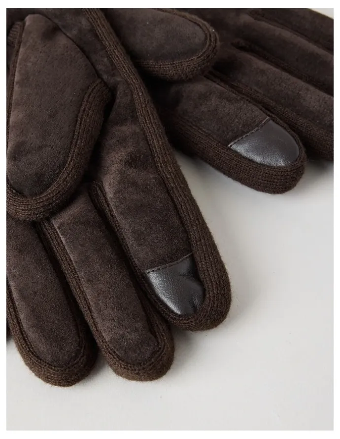 Blaq Suede Gloves Winter Accessory Brown